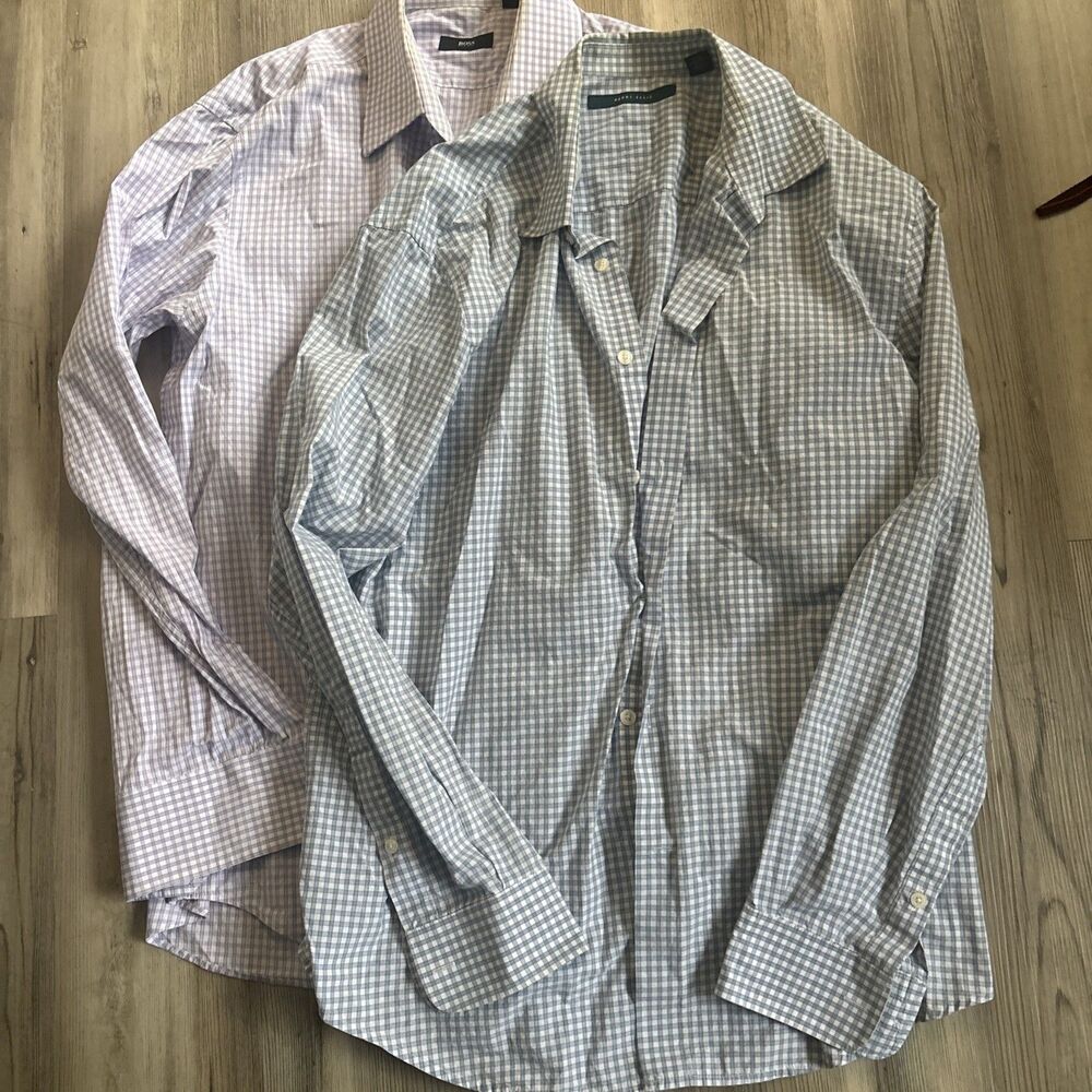 Bundle Of Men’s Dress Shirts Hugo Boss Perry Ellis Size Large